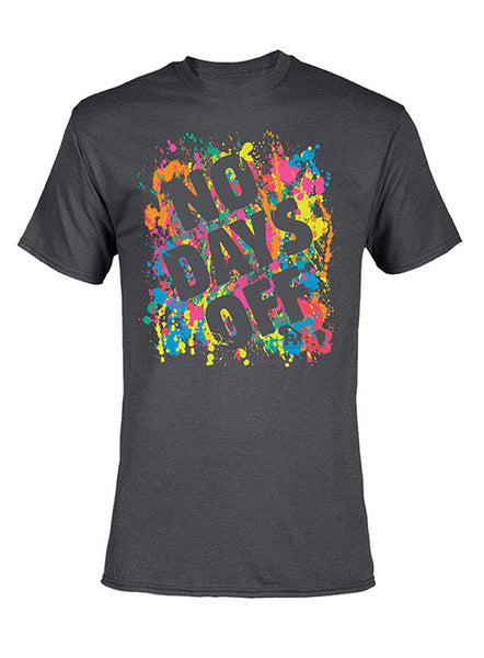 PWBA No Days Off Tee in Heathered Charcoal - Front View