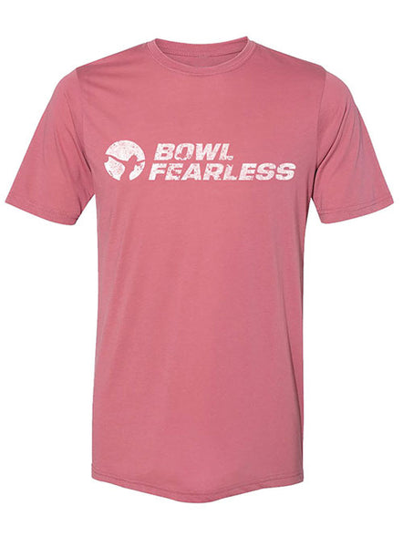 PWBA Bowl Fearless Distressed Logo T-Shirt in Heather Mauve - Front View