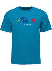 PWBA 2023 National Tour T-Shirt in Heather Sapphire - Front View
