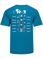 PWBA 2023 National Tour T-Shirt in Heather Sapphire - Back View